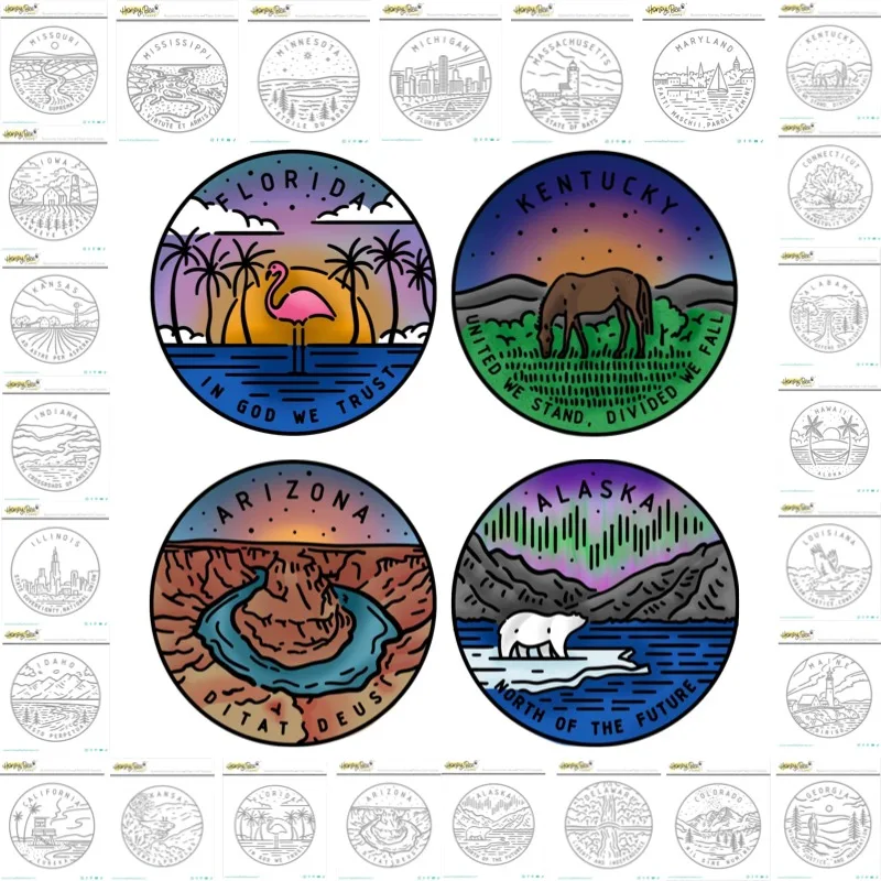 Alabama Alaska Arizona clear silicone stamps for DIY scrap booking bullet journal craft supplies stamp photo album card making