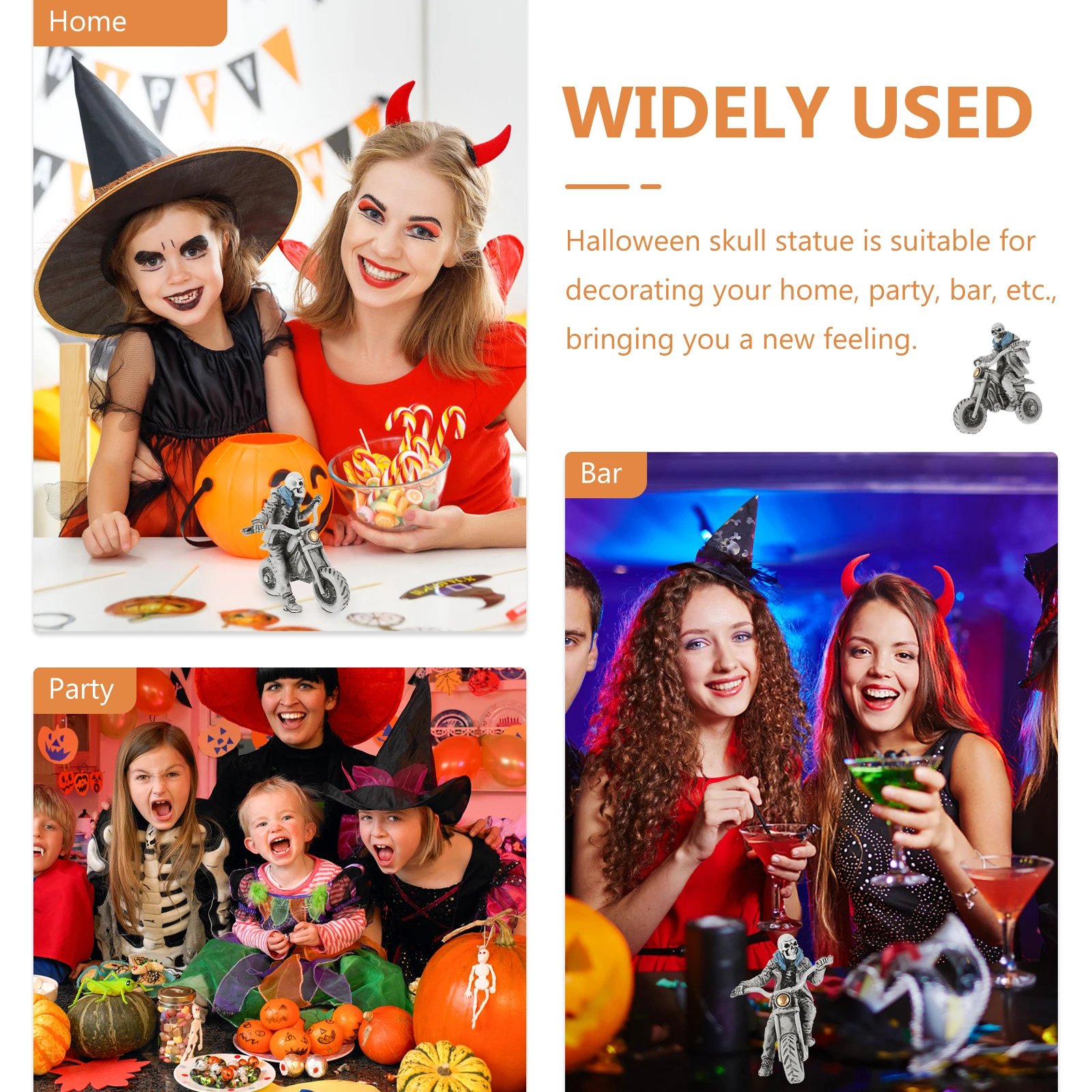 

1pc Creative Resin Statue Halloween Decoration Desktop Garden Home Party Ornament Miniature For Table Office Decor