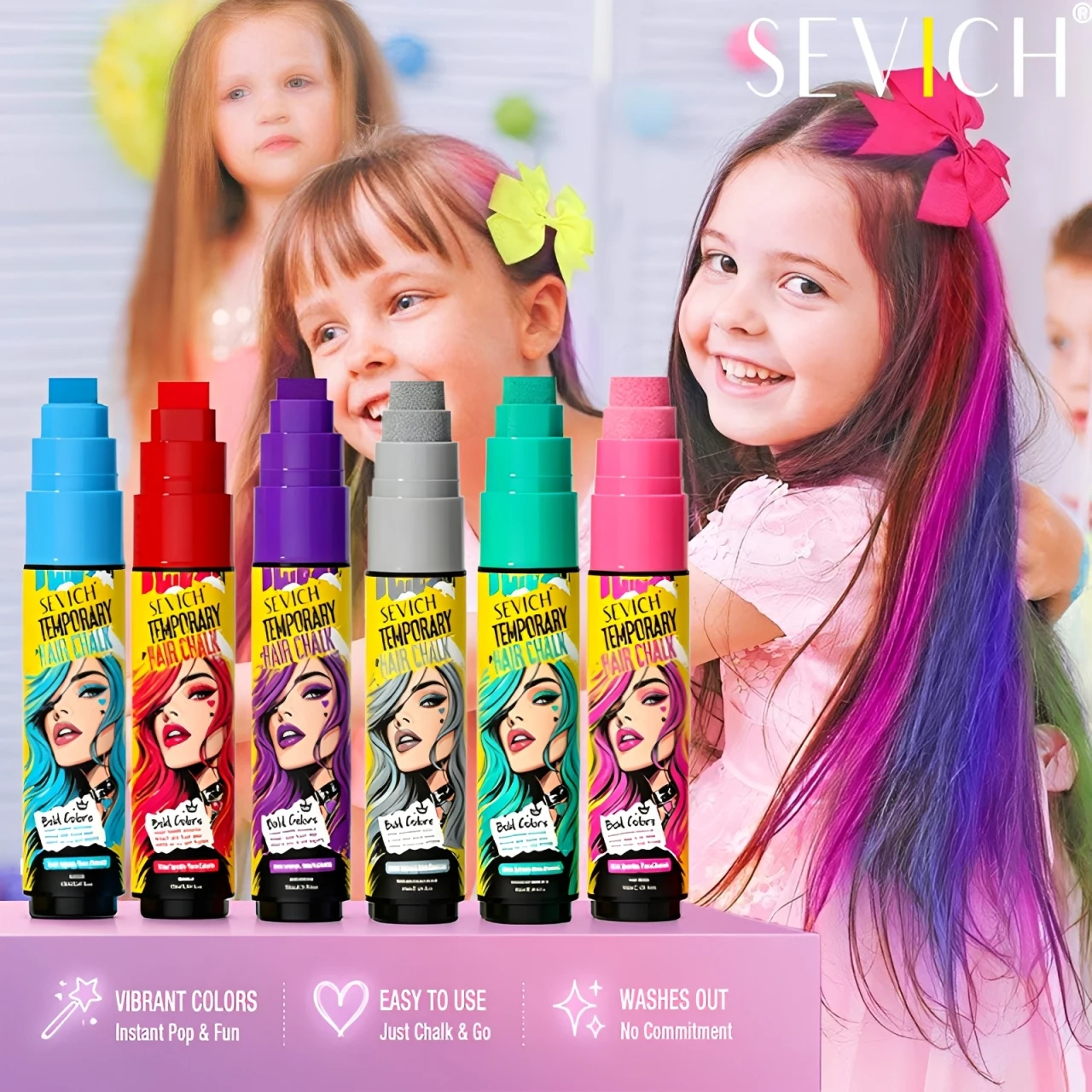 Festival Temporary Hair Coloring Chalk for Girls and Boys Portable One-Time Highlight Shiny Hair Dye Stick Fashion Beauty Makeup