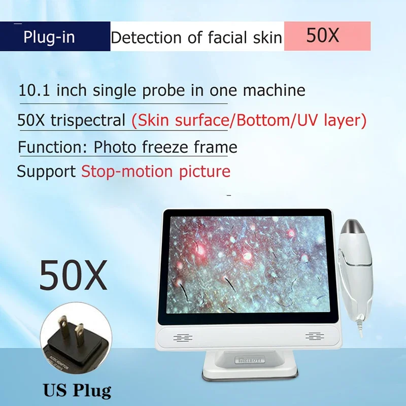 

10-дюймовый HD цифровой анализатор кожи 2026 профессиональная камера для волос, кожи головы, детектор волос, фолликул, масло, устройство для тестирования влаги, уход за кожей