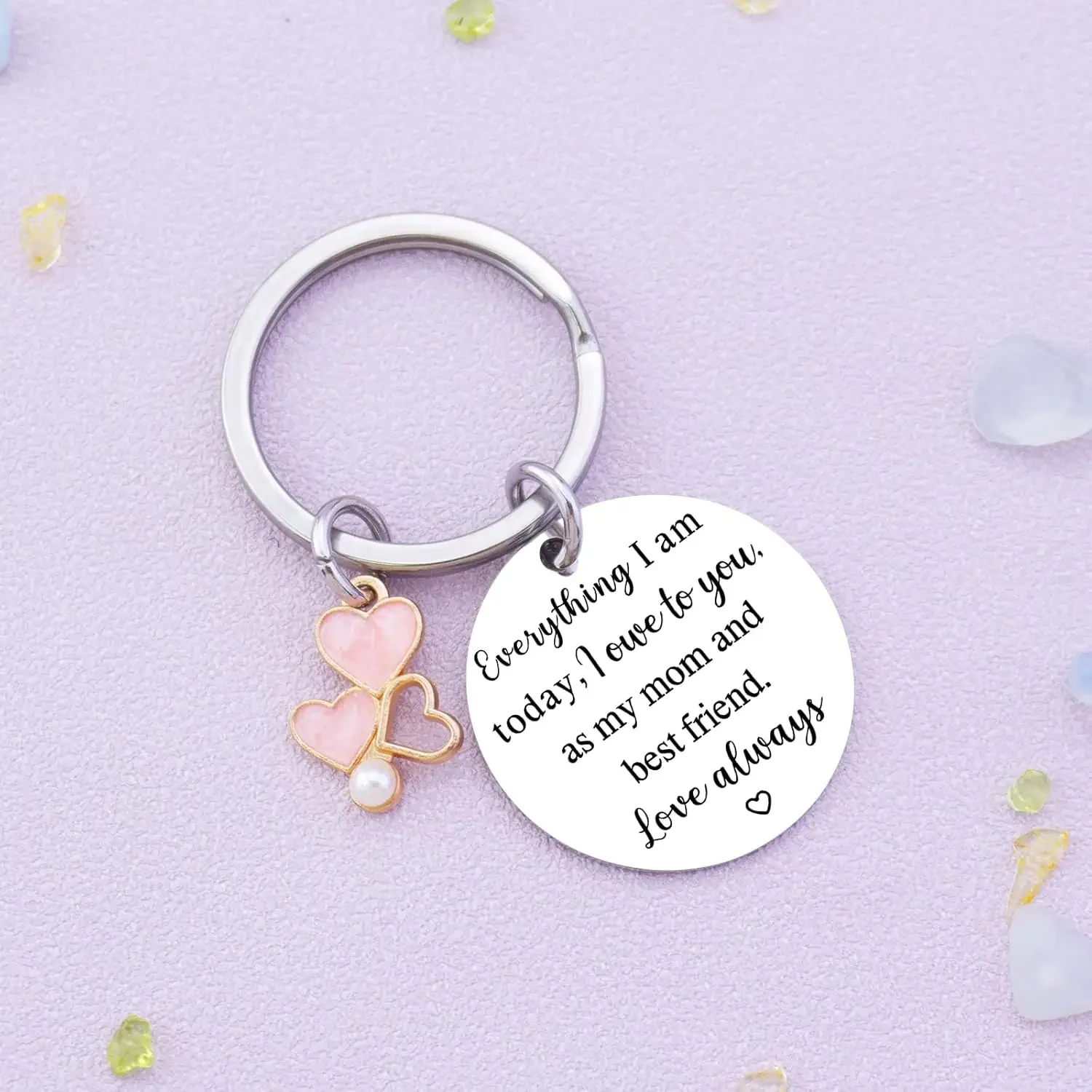 Christmas Gift for Mother and Stocking Stuffer for New Moms Mom Keychain Gifts from Daughter Son