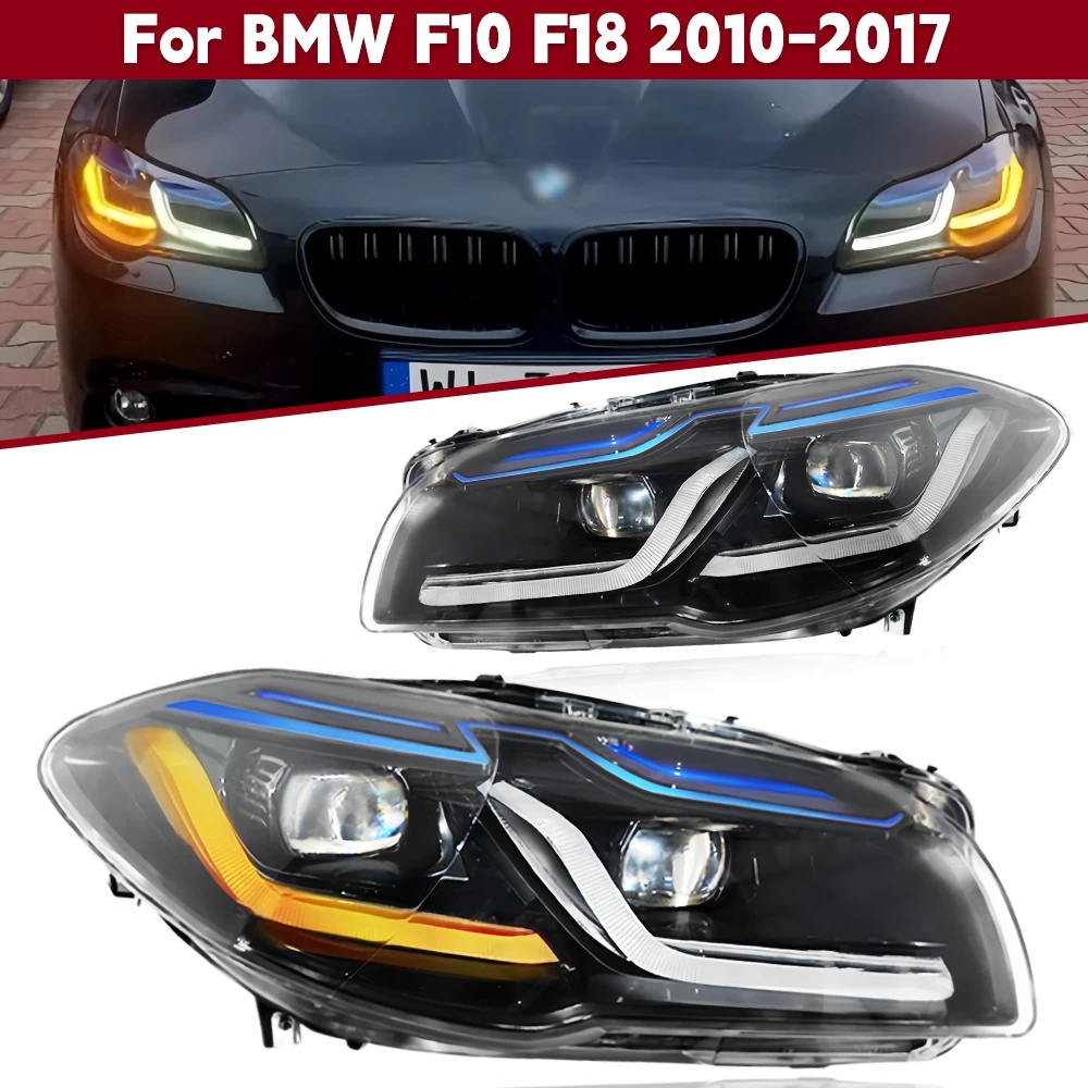 

1 пара фар в сборе для BMW 5 серии F10 F18 2010-2017 5-Series 520i 520d 530i 530d 12V светодиодные передние фары автоаксессуары
