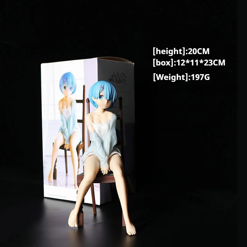 17cm Anime Re Life In A Different World From Zero Rem Sit On Chairs Action Figures Collection Pvc Model Kids Toy Christmas Gift