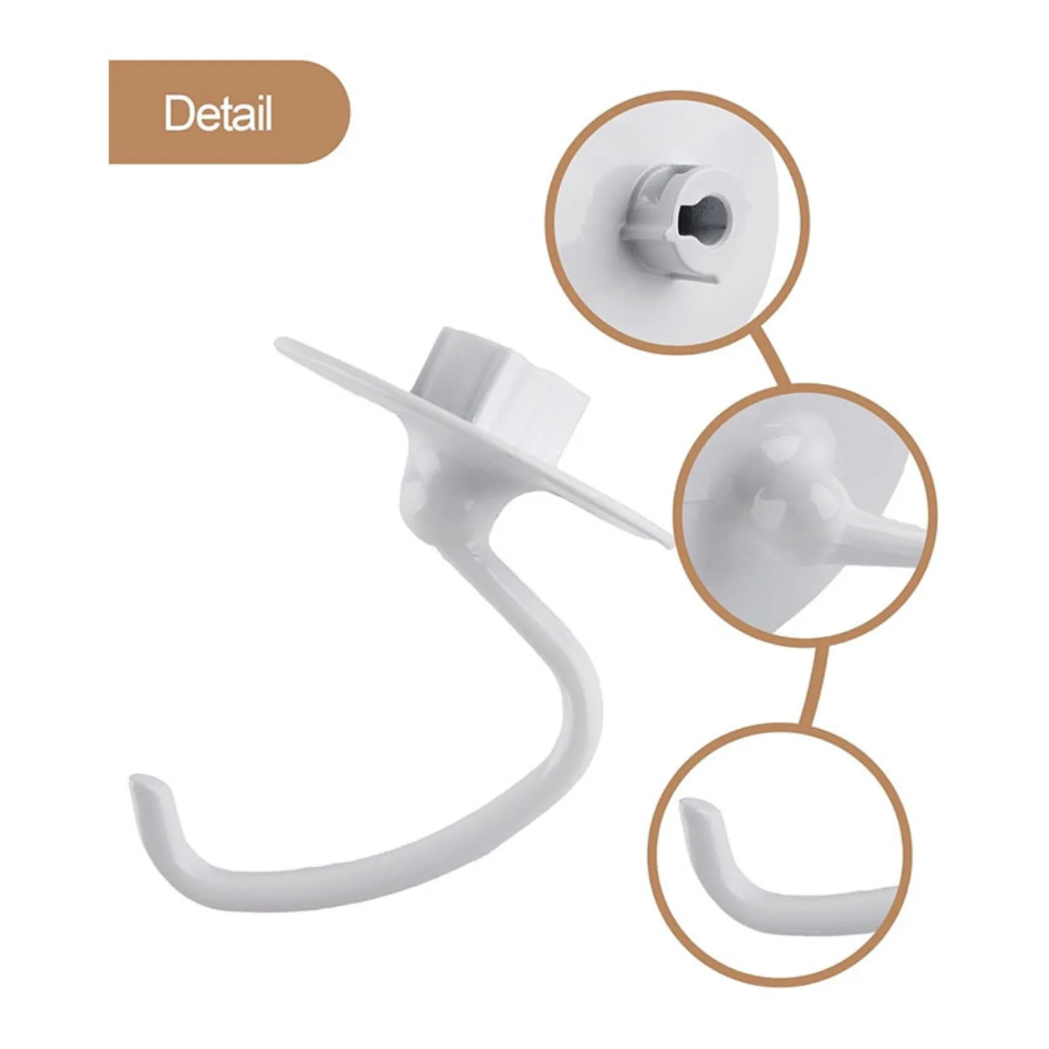 Coated Dough Hook for K45DH 4.5-5QT Kitchen Aid K45 K45SS KSM90 KSM150 Tilt-Head Stand Mixers Aluminum Hook