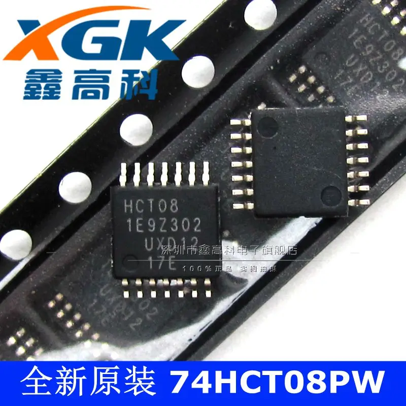 Free shipping   -74HCT08PW HCT08  TSSOP14     10PCS