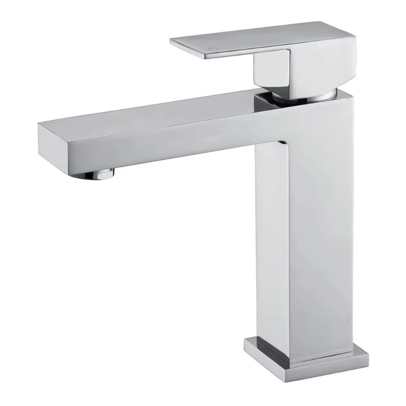 

Modern Chrome 25mm Ceramic Cylinder Brass Basin Faucet Deck Installation Hot and Cold Mixer Faucet Single Hole Installation