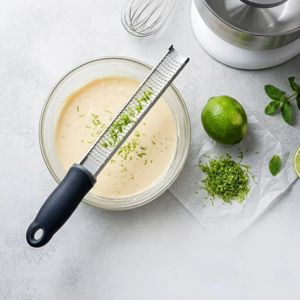Lemon Zester and Cheese Grater Professional-Grade Garlic Zester Microplane Grater Non-Slip Handle, Suitable for Cheese and Ginge