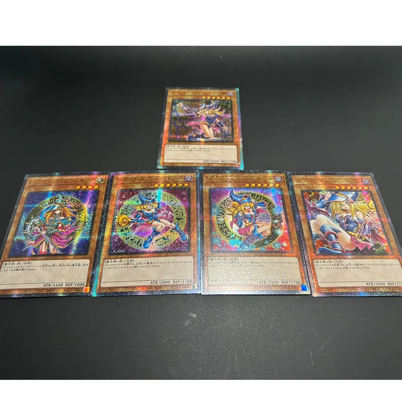 Yu-Gi-Oh Blue-Eyed White Dragon Red-Eyed Black Dragon Black Wizard Girl Flash Knife Ji DIY Collectible Cards Holiday Gifts