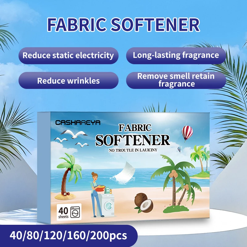 Coconut Scent Dryer Sheets Anti-Static Odor Removal Fabric Softener for Tumble Dryer High-Quality
