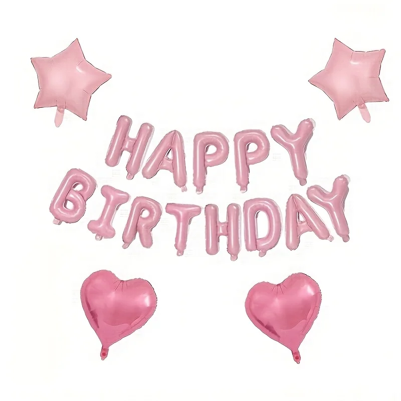 17Pcs Pink Birthday…