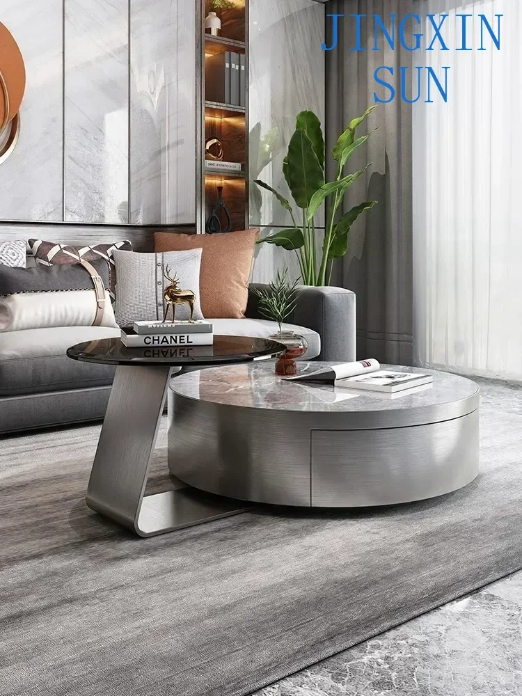 Italian light size circular combination designer high-end home living room TV cabinet small tea table