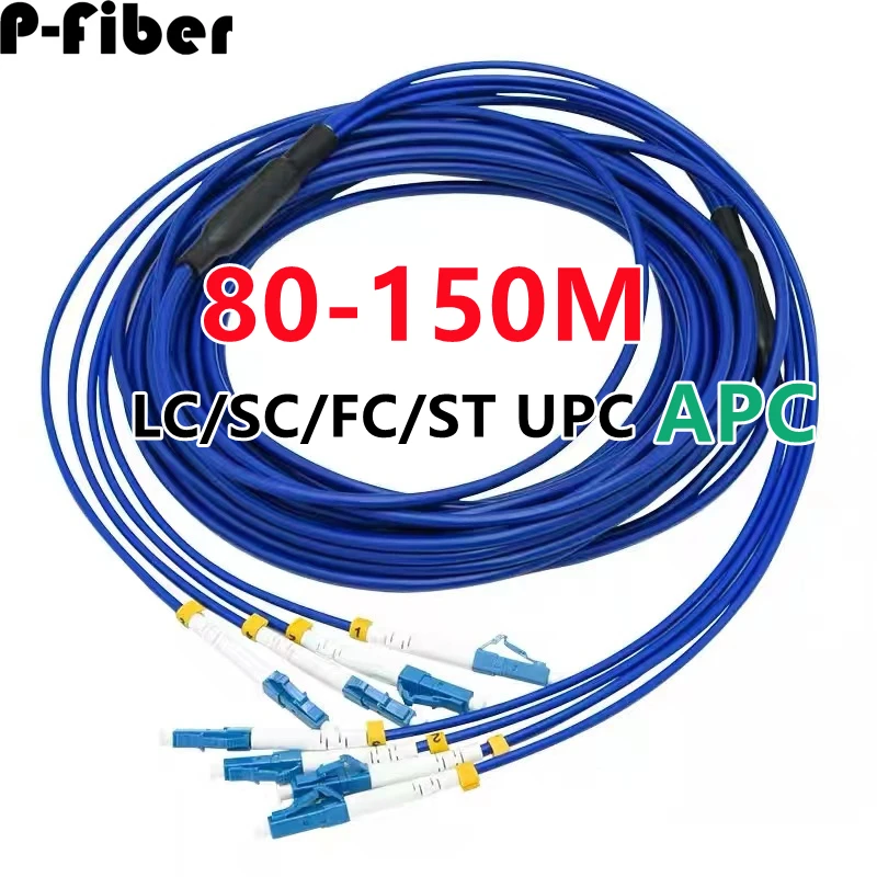 Fiber patchcord gepantserde 4 cores singlemode 80m90m100m120m150m 4C LC SC FC ST APC SM PVC jumper glasvezel extender outdoor