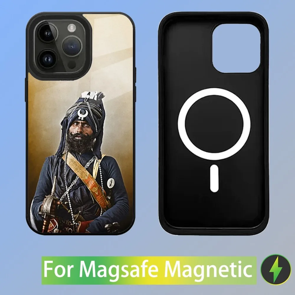 Nihang Singh Sikh pioneer Phone Case For iPhone 15,14,13,12,11,Plus,Pro,Max Mini Magsafe Magnetic Wireless Charging