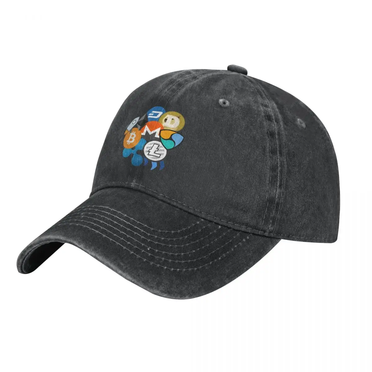 Bitcoin, Ripple, Ethereum, Litecoin, NEM, Dash, Monero, Stellar Lumens, Steem, Cryptocurrency Caps Virtual Coin Cowboy Hat