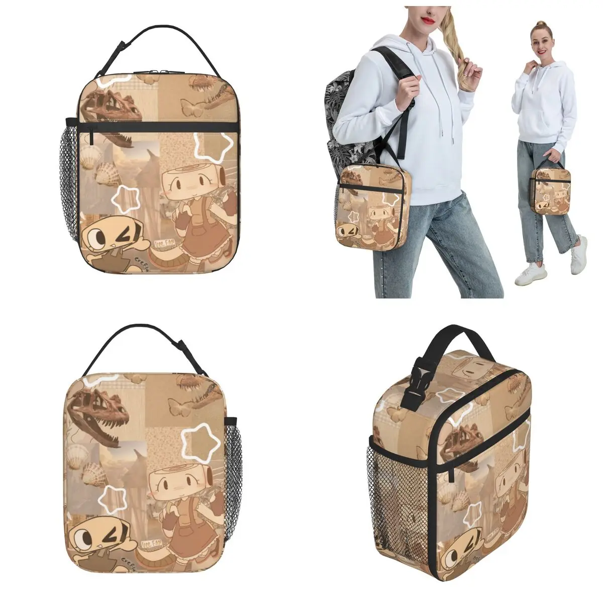 أكياس الغداء المعزولة الحرارية من Shelly Dandysd World للمكتب، حقيبة طعام قابلة لإعادة الاستخدام، صناديق غداء مبرد حراريًا #2