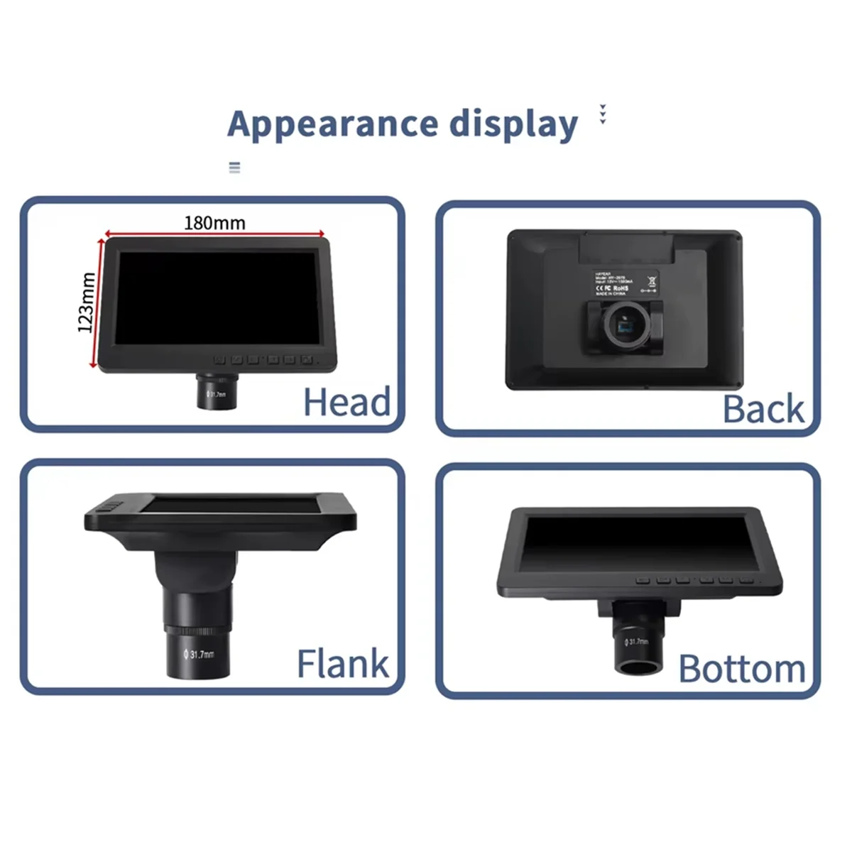 A79G 7 Inch Astronomical Telescope Electronic Eyepiece 16MP 1080P Recorder Microscope IPS Display Astronomy Camera Eyepiece