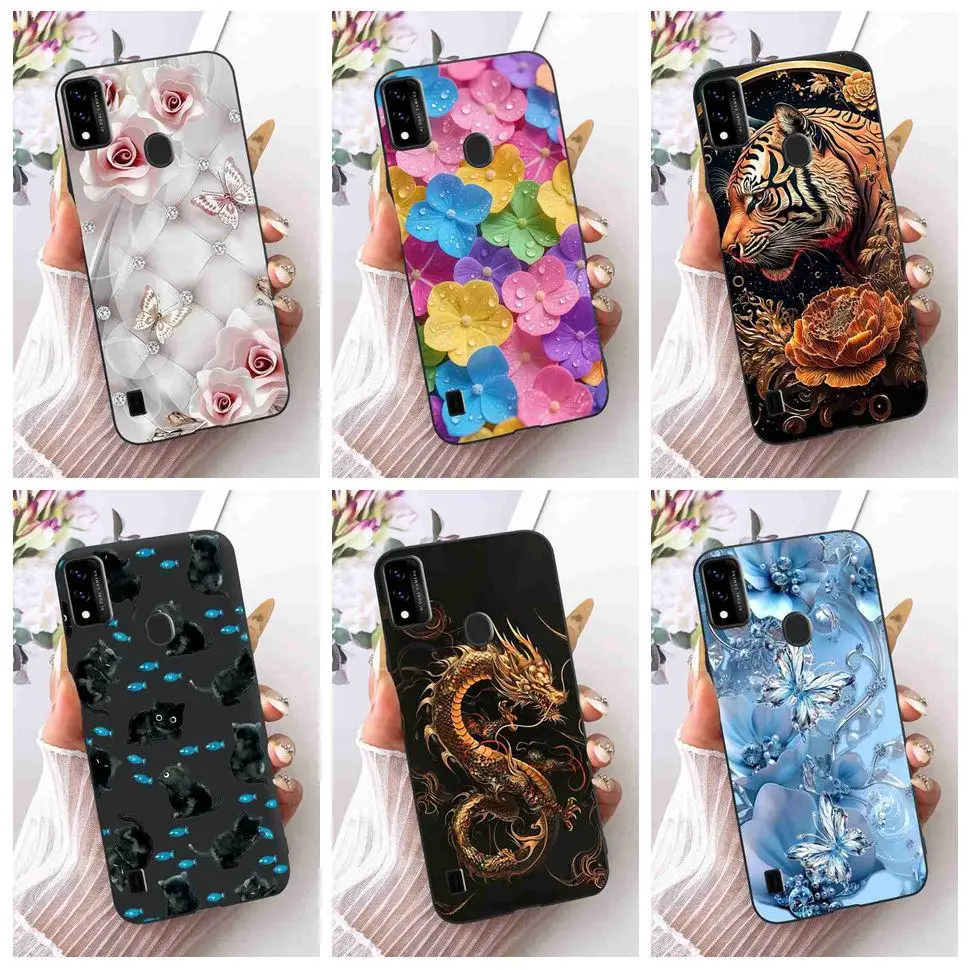 Funda de silicona TPU negra con diseño de flores de colores para ZTE Blade A51 2021 de 6.52 pulgadas, nueva funda para ZTE Blade A51 A51 2021, fundas para teléfonos.