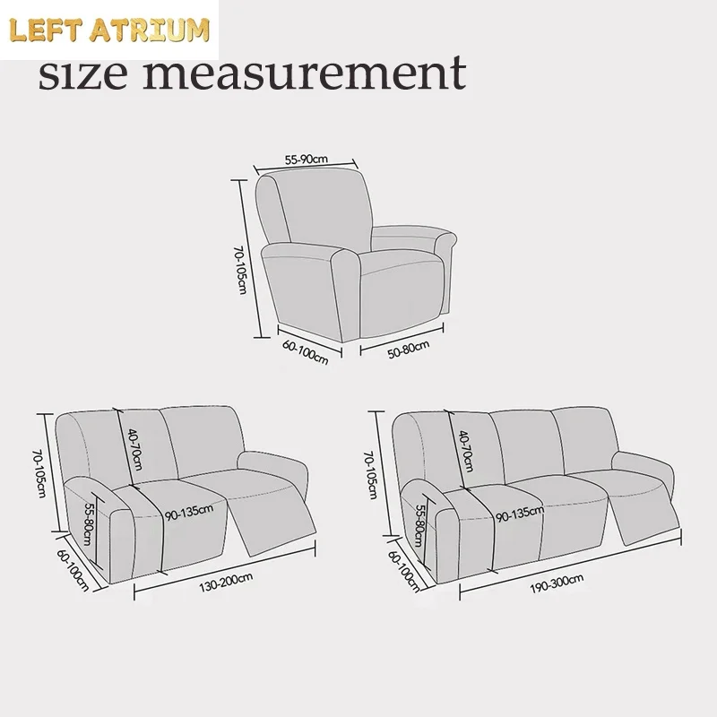 New Composite PU Cloth, Waterproof 1/2/3 Seater Sofa Covers, Sofa Protector, Stretch All-inclusive Covers for Recliner Chair