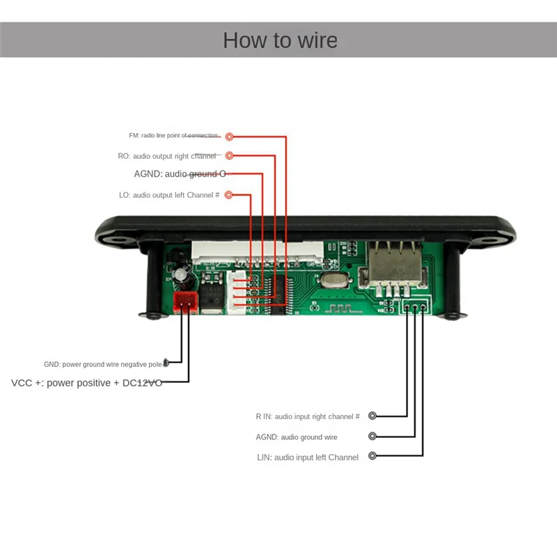 USB MP3 Module Bluetooth 12V MP3 WMA Decoder Board Audio Module FM AUX USB TF Radio for Car Remote Music Speaker