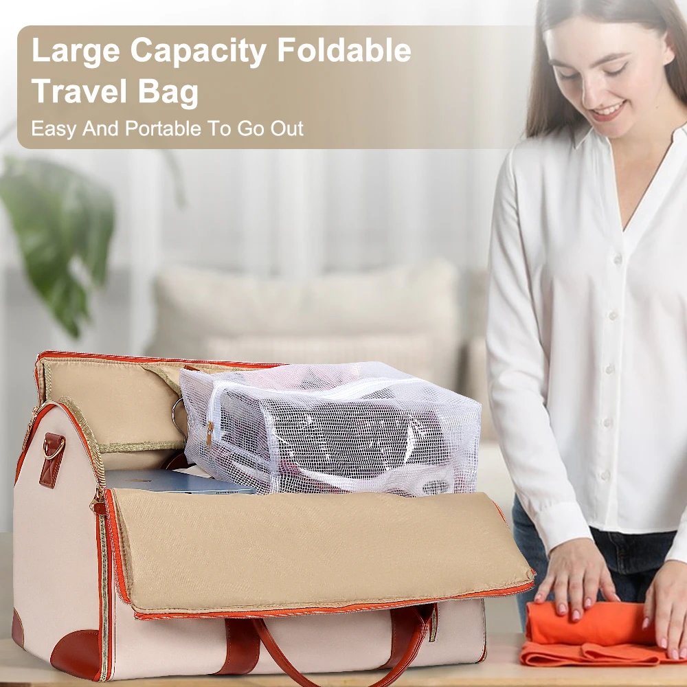 Polarshe-Bolso de viaje plegable para mujer, bolsa de gran capacidad, equipaje de gran tamaño, impermeable, resistente al desgaste, multifunción