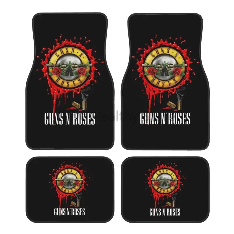 

4-Piece Car Floor Mats Guns N'Roses Car Foot Mats Non-Slip Carpets with Rubber Backing Auto Accessories Decoration for Car SUV
