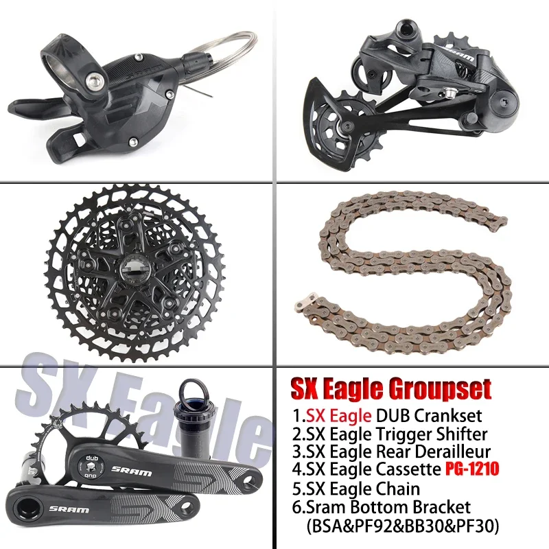 ■新品 SRAM MTB 1x12Speed SX Eagle グループセット New SRAM SX Eagle DUB Groupset Group 12-speed 34t 170/175mm 11-50t