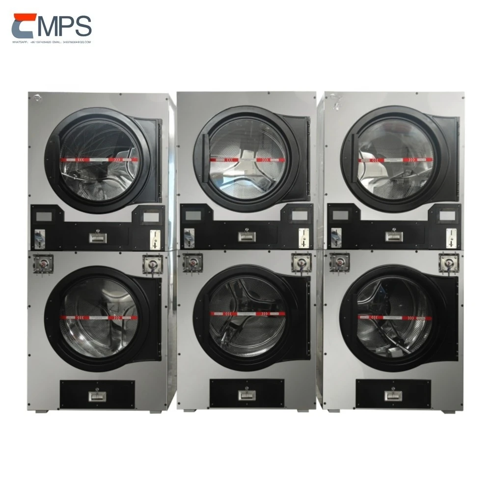 Commercial Laundromat Use Stackable  Washer Dryer Machine Business Laundry Machine