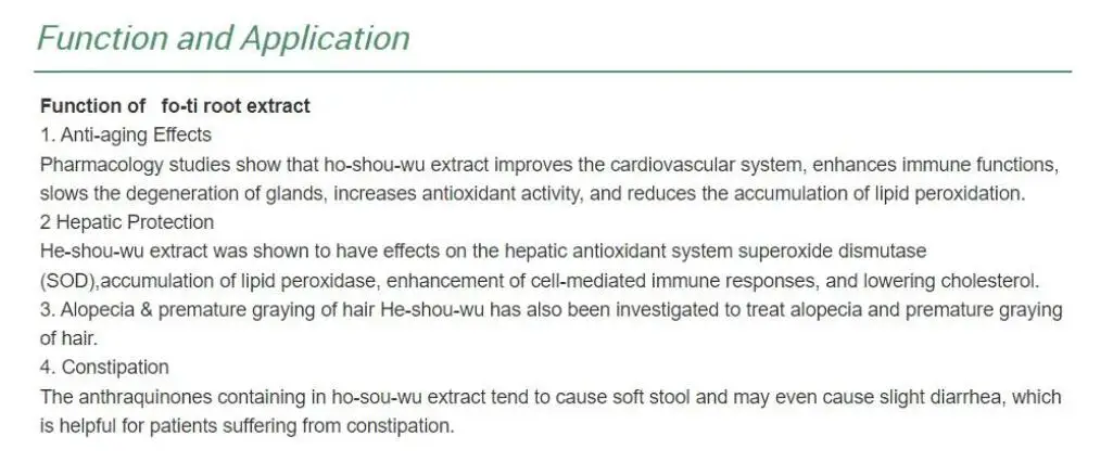 Fo Ti/He Shou Wu Root Extract, Dietary Supplement for Hair & Skin Health Capsule