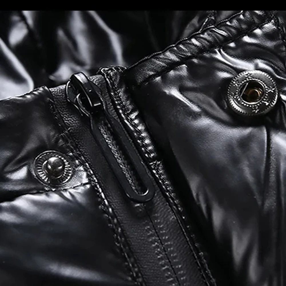 Fashion Men Clothing Warm Letter Printed Silver Mens Down Jacket Streetwear Zipper Male Hooded Winter Jackets Doudoune Homme 4XL
