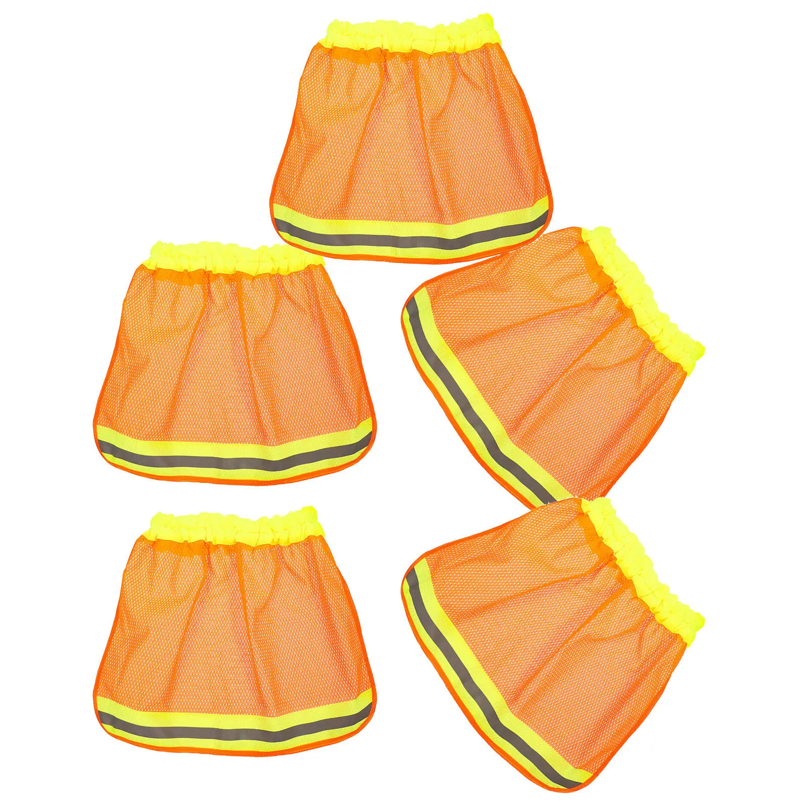 

5Pcs Lightweight Foldable Mesh Cover Sunshield Neck Shield Reflective Trim for Hard Hat Outdoor Sun Protection Safety