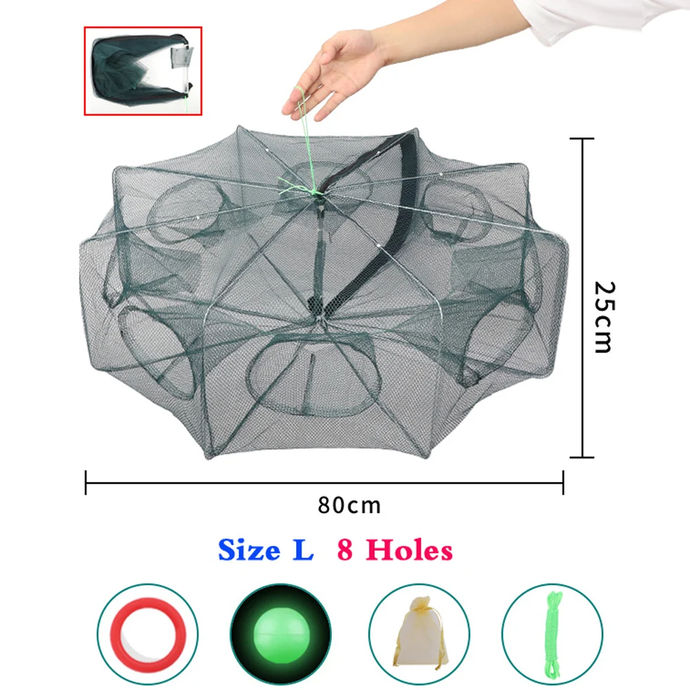 Mesh for Fishing Net/Tackle/Cage Folding Crayfish Catcher Casting/Fish  Network Crab/Crayfish/Shrimp/Smelt Traps Nets Automatic - AliExpress 18