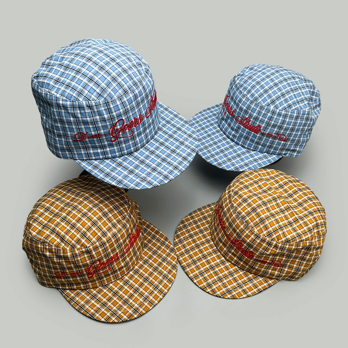 

Korean Niche Plaid Embroidered Letters Baseball Hats New Men Women Sunshade Flat Top Versatile ins Fashion Personal Peaked Caps