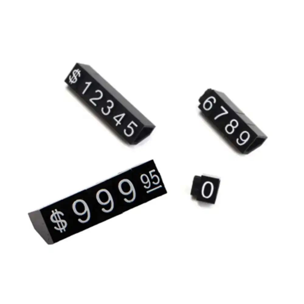 9X6mm 95 Cubi numerici finali Euro Dollaro RMB Cubi prezzi Tag Numeri combinati per orologio gioielli