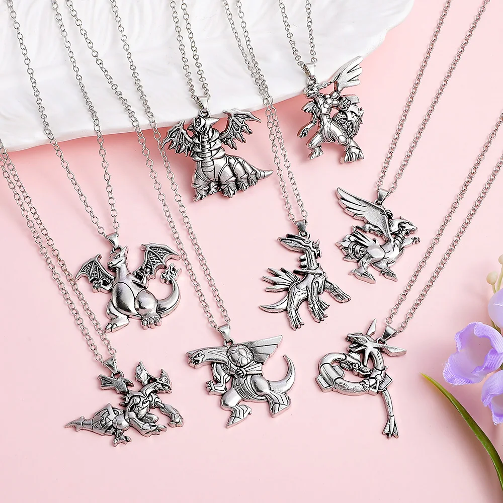 Anime Dinosaur Shaped Necklace Cartoon Monster Metal Pendant Hip-Hop Style Collarbone Chain Fashion Accessory for Men