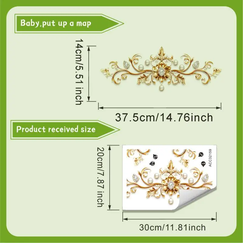 1PC New Gold Pattern Diamond Crown: Bathroom Toilet Sticker Bucket Decorative Beautify