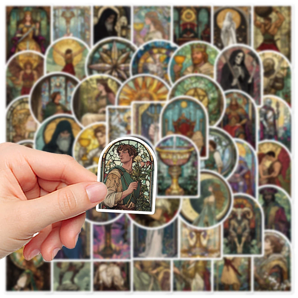 10/30/50 個クールレトロガラススタイルタロットカードステッカースーツケースオートバイギターバイク DIY 美的装飾ステッカーおもちゃ