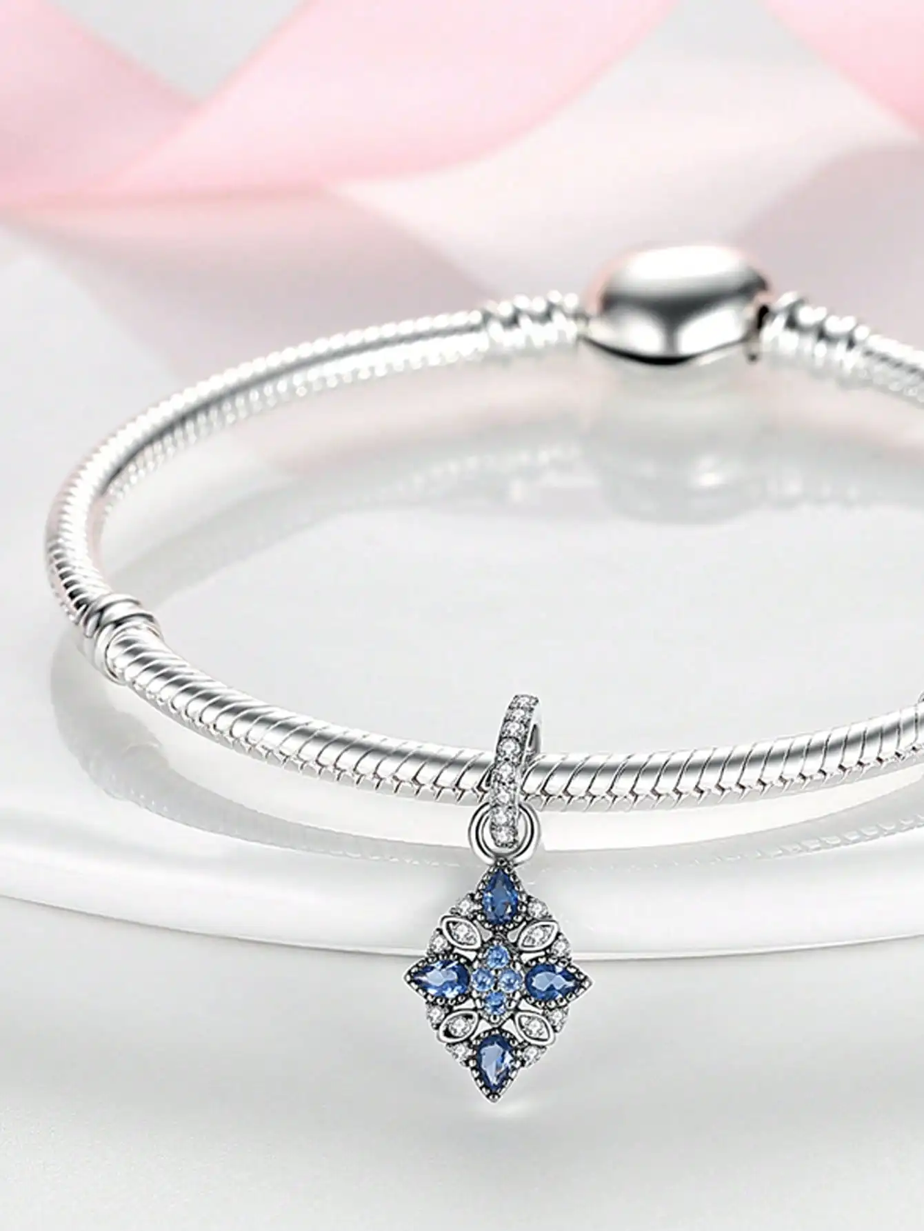 Blue Ocean Devil Fish Moon Stars Beads Charm Silver Plated Fit Charms Silver 925 Original Bracelet for Jewelry Making DIY Charm