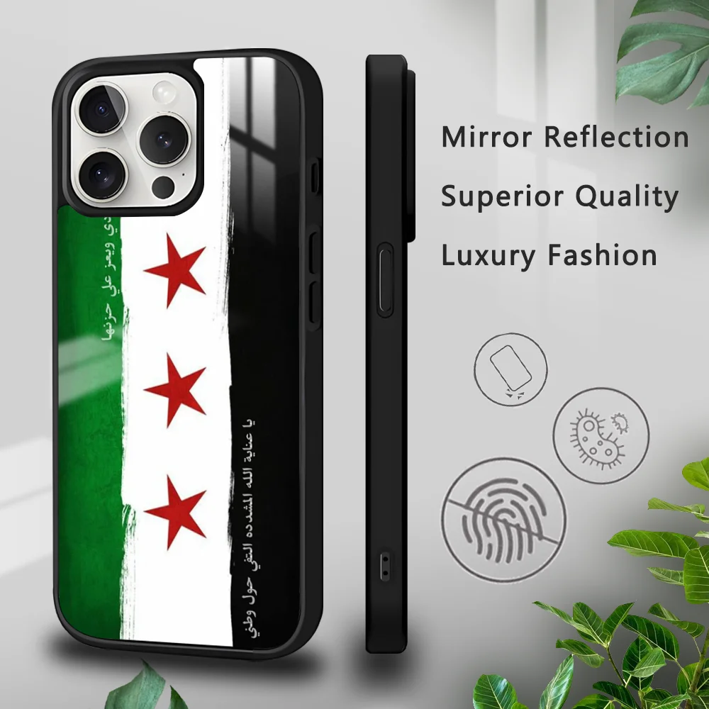 

Syrian Revolution Flag Phone Case For iPhone 16 15 14 13 12 11 Pro Xs Max Mini Plus Celulares Hard Funda