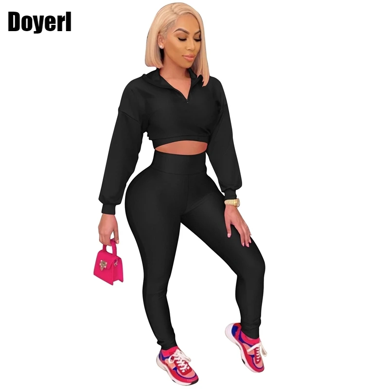 

2 Two Piece Set Women Track Suit Zipper Sweatshirts and Leggings Set Sweatsuits for Women Jogger Set Tracksuit Women Sportwear