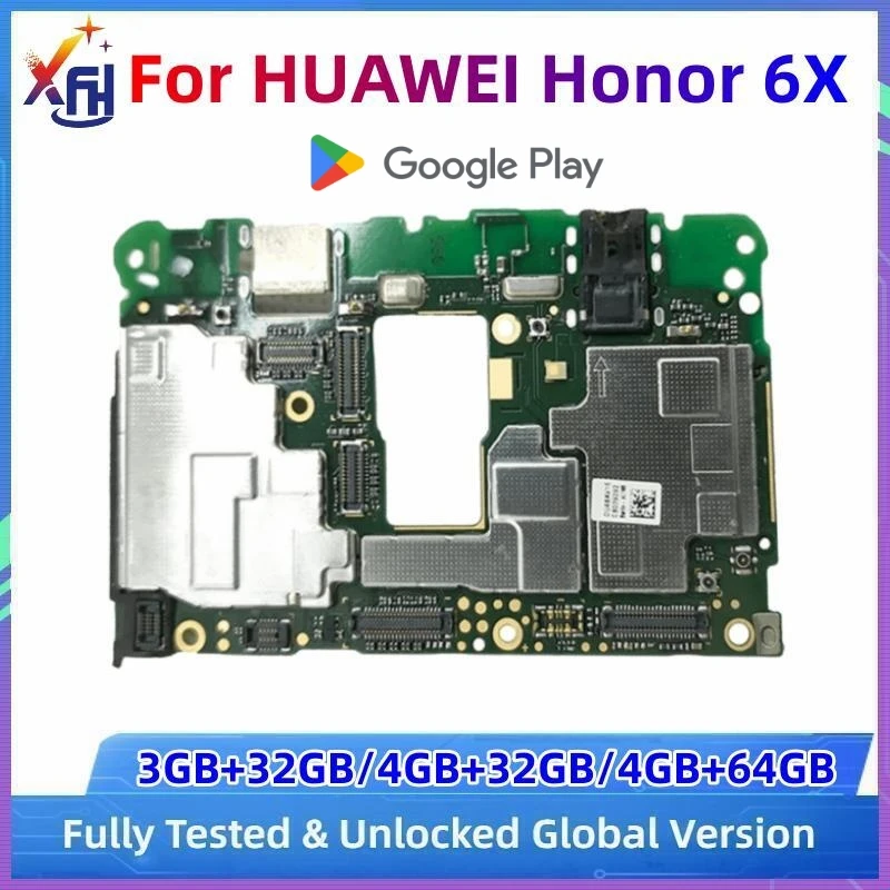 

Motherboard for HUAWEI Honor 6X, 32GB 64GB ROM, Unlocked Logic Board, Global Version, Kirin 655 Processor