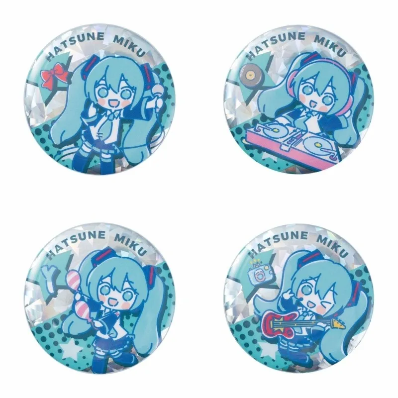 Hatsune Miku Q Style Badge Tinplate Brooch Anime Miku Pin Cute Cartoon Two Dimensional Collectible Accessory for Students Gift