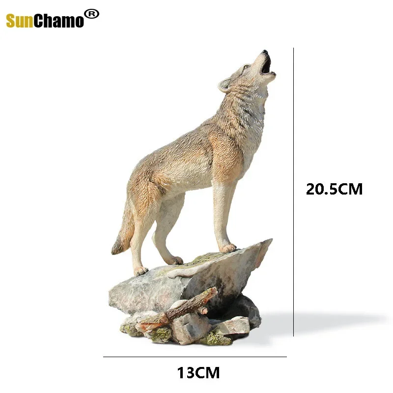 Wolf Art Collection Simulation Animal Model Home Resin Figurines Miniatures Decoration Crafts Accessories Decor for Living Room