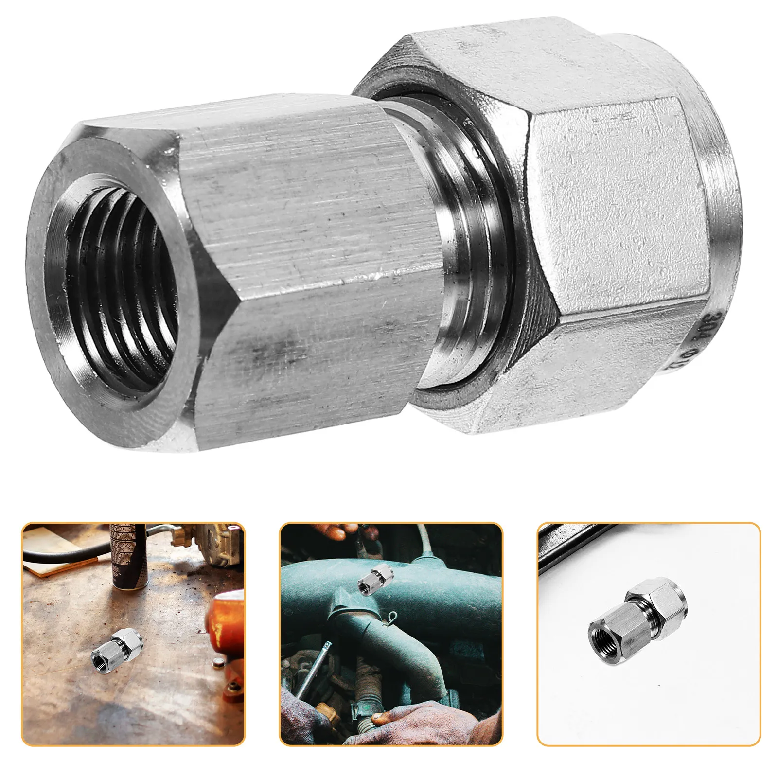 Internal Thread Stainless Steel Compression Connector Pipe Fitting Industrial Hose Connector Leak Resistant Compression Tube