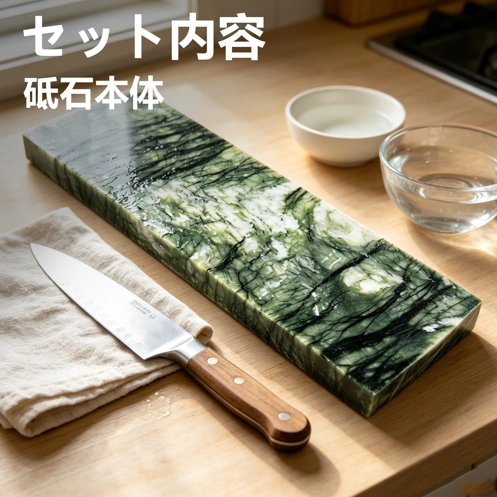 1pc Knife Sharpening Stone,10000 Grit Sharpener Whetstone Polishing Natural Green Honing Oilstone for Knives Tools