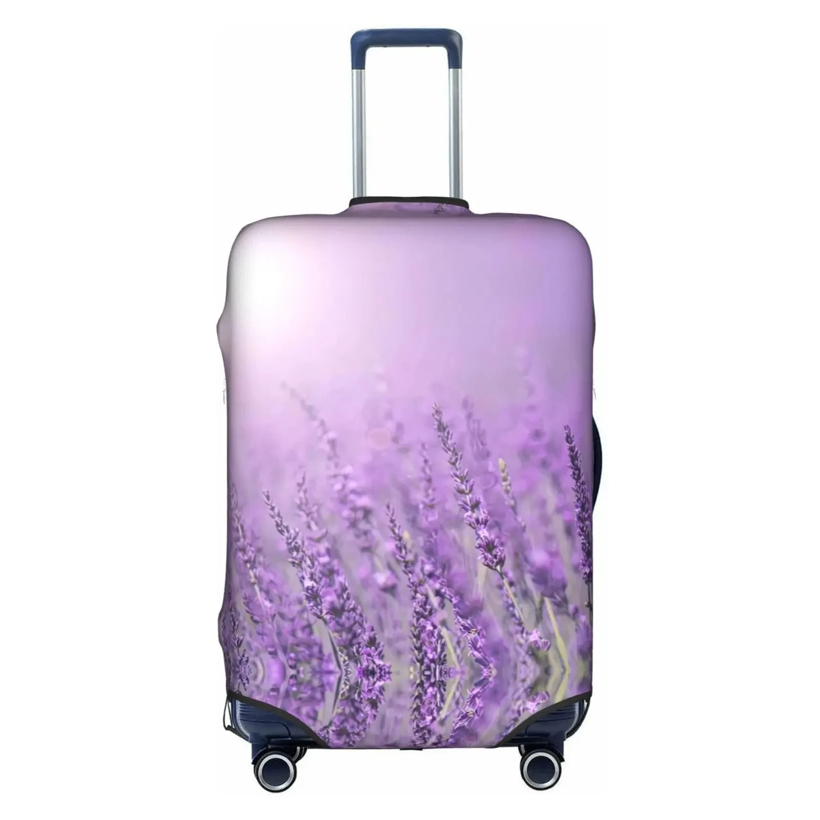 Lavender Plant Flowers Purple White Travel Luggage Cover Elastic Baggage Cover Suitcase Case Dust-proof Cover Travel Accessories