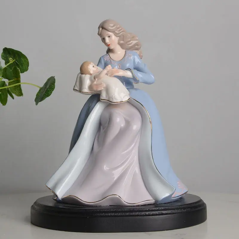 New European mother and child Western character ornaments Ceramic home furnishings Girlfriend gifts TV cabinets Decorative handi