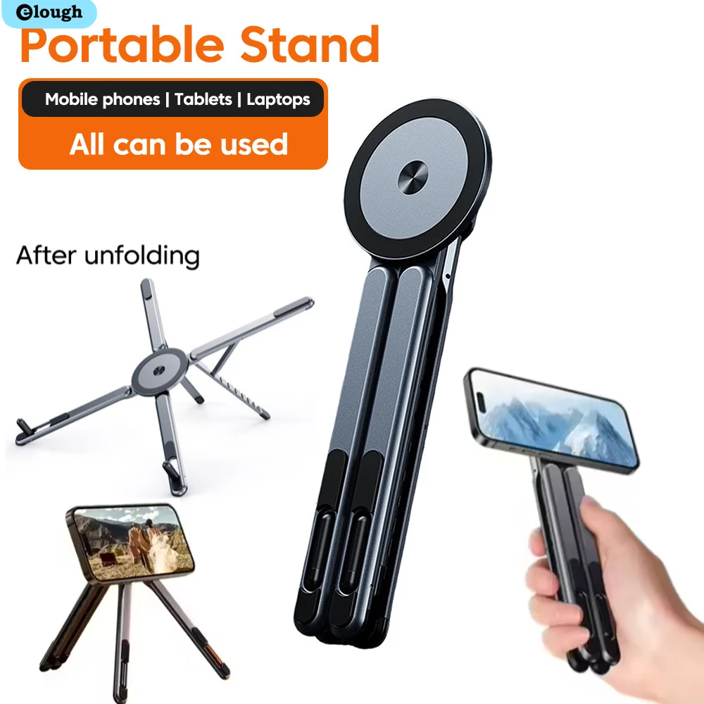 Magnetic Laptop Holder Handheld Selfle Stick Foldable Portable Phone Holder Stand for iPhone ipad Tablet Laptop Multifunctional