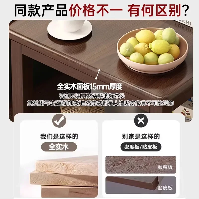 Small Square Coffee Table Double Layer Side Table for Sofa Middle Simple Office Business Reception Tea Table