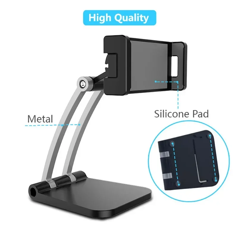 

Tablet Stand Holder Adjustable Folding 360° Swivel Desk Mount Cell Phone Bracket Support 4-12.inch Display Tablets Phones