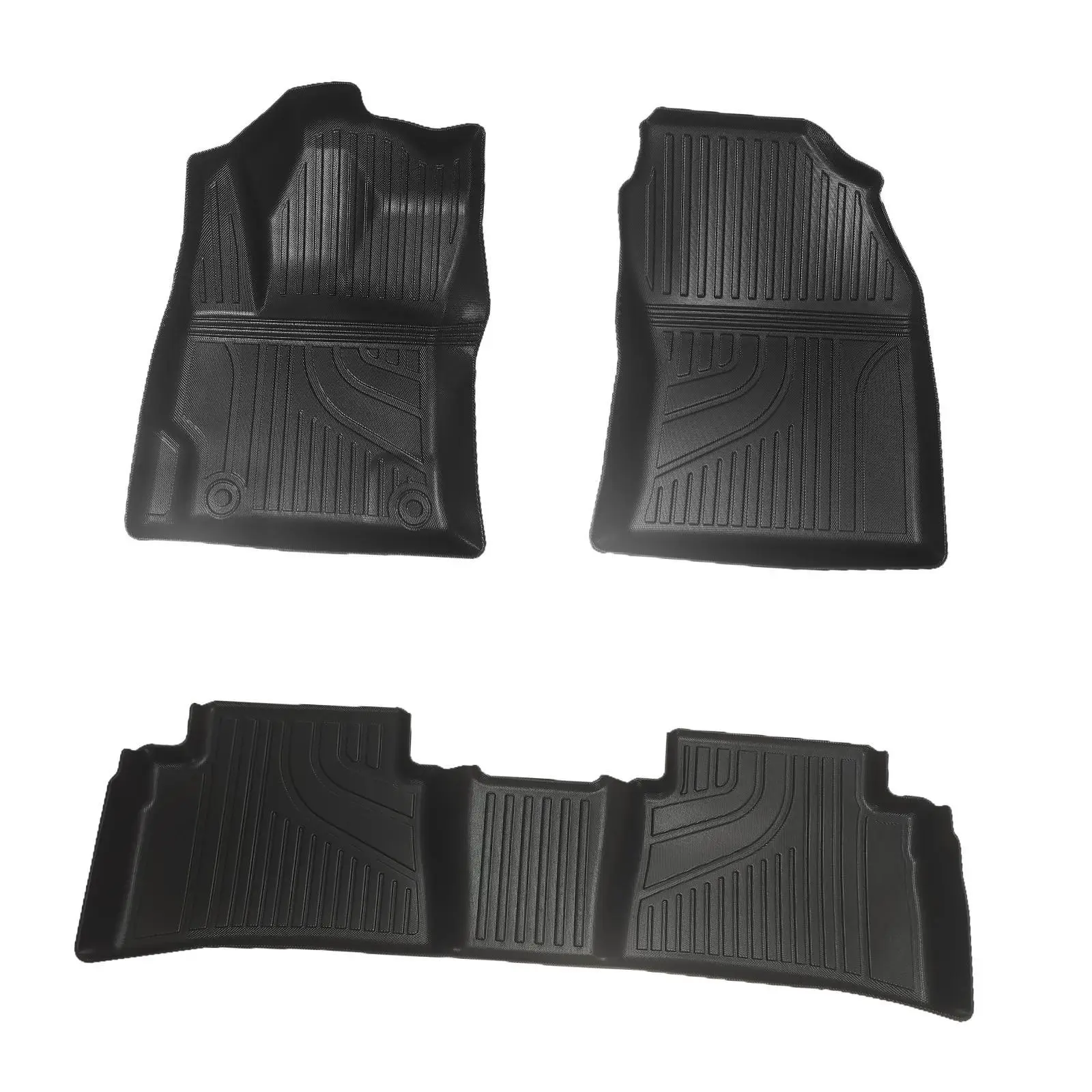 

3Pcs Floor Mats Easy to Clean All Weather Accessories for Toyota 2019 to 2024 High Performance Easy Installation Attachment